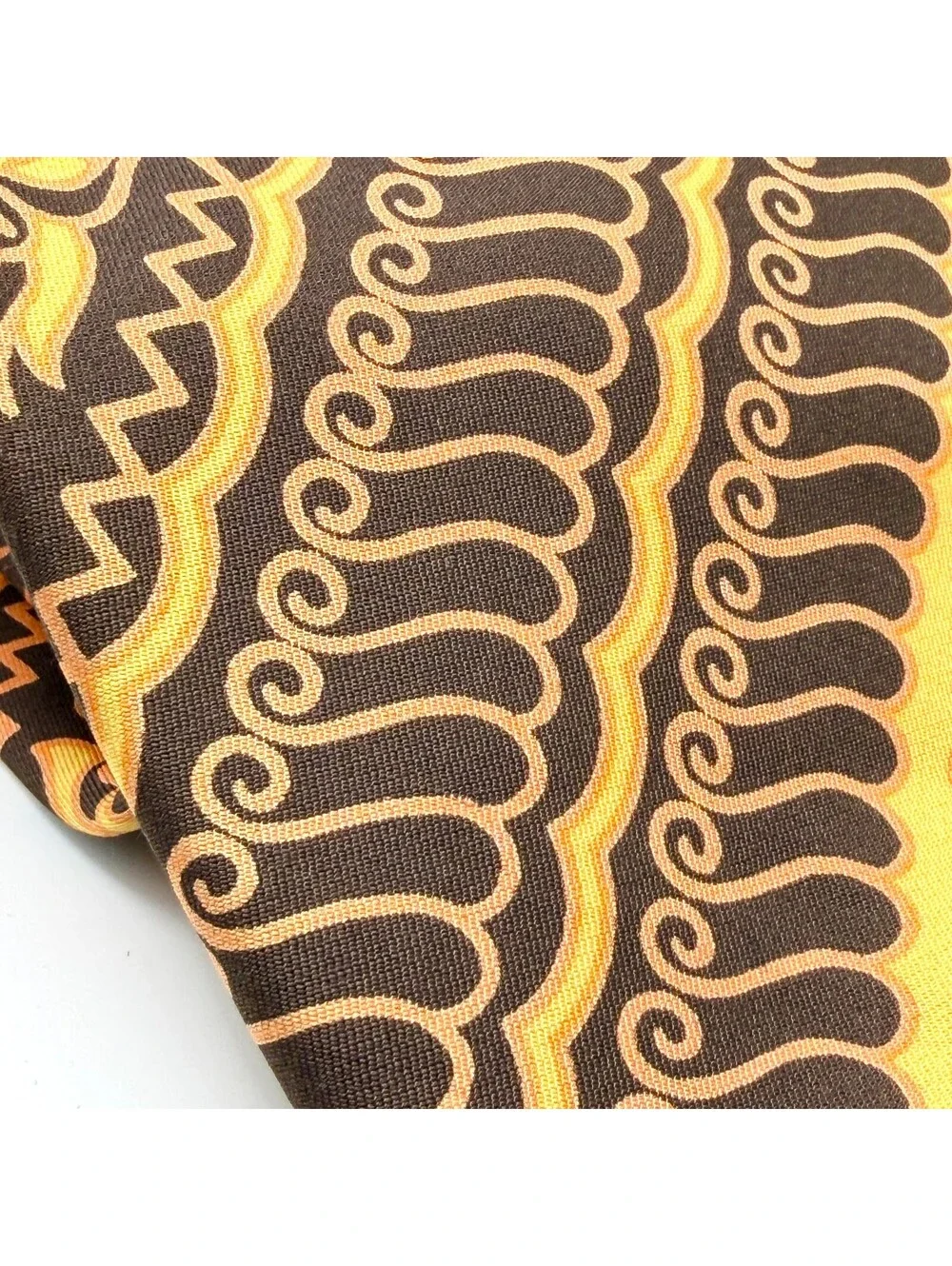 Vintage 70s Alberto Neon Orange Silk Psychedelic Swirl Tie
